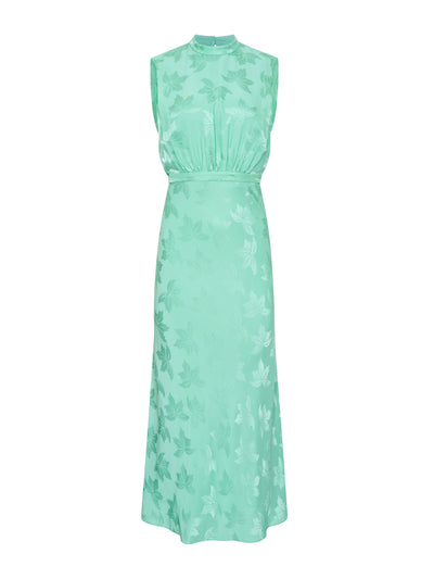 Saloni Mist green Fleur F silk dress at Collagerie