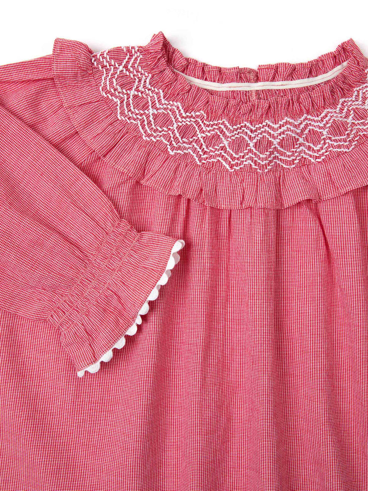 Redcurrant gingham Florrie nightdress  If Only If    - Collagerie