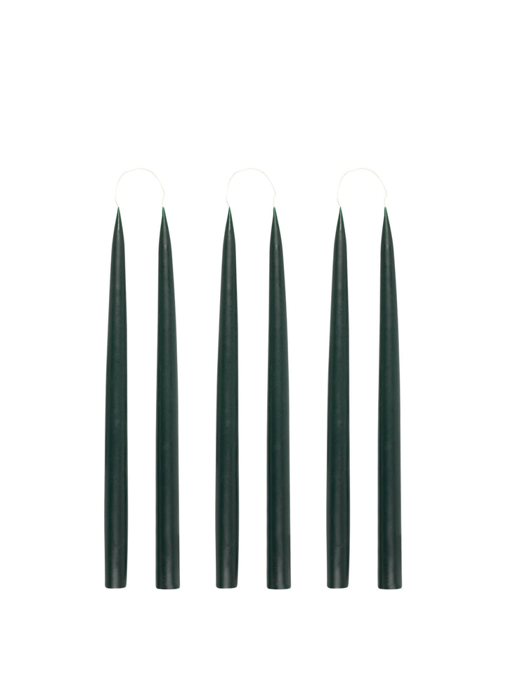 Danish taper candles in forest green (set of 6) Candles & Candleware Rebecca Udall    - Collagerie