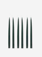 Danish taper candles in forest green (set of 6) Candles & Candleware Rebecca Udall    - Collagerie