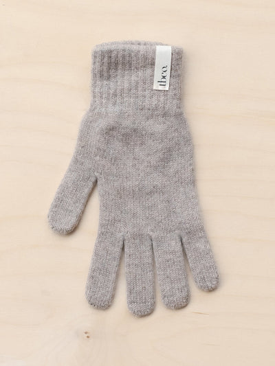 TBCo Cashmere and merino gloves in oatmeal melange at Collagerie