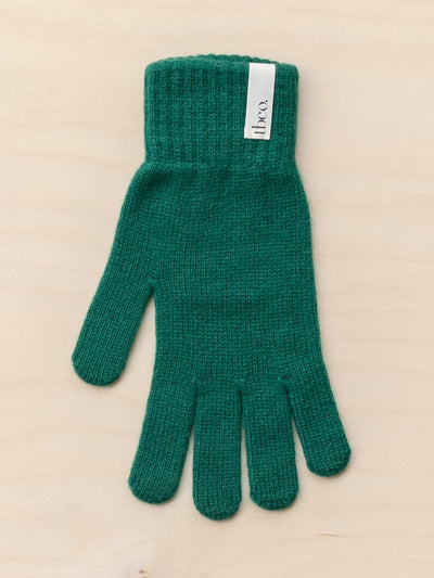 TBCo Cashmere and merino gloves in forest at Collagerie