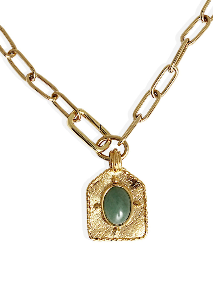 Gold with aventurine Goldie necklace Necklaces By Alona    - Collagerie