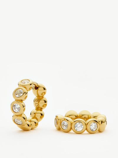 Missoma Tennis small hoop earrings in gold vermeil and cubic zirconia at Collagerie