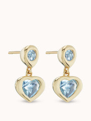 Aquamarine Gemma heart dangles Earrings Marlo Laz    - Collagerie