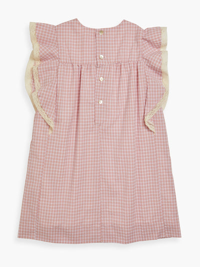 Amaia Dusty pink check Gordes dress at Collagerie