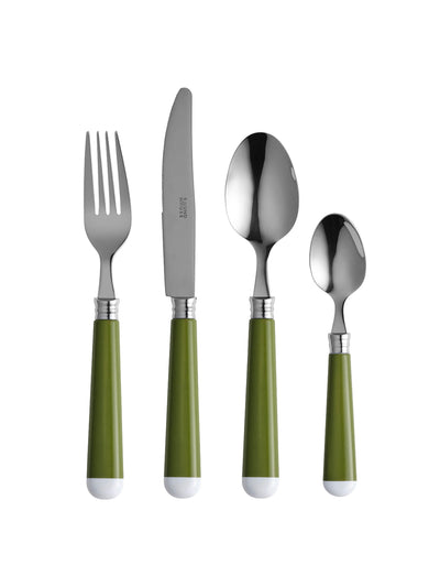 In the Roundhouse Green and white cutlery set at Collagerie