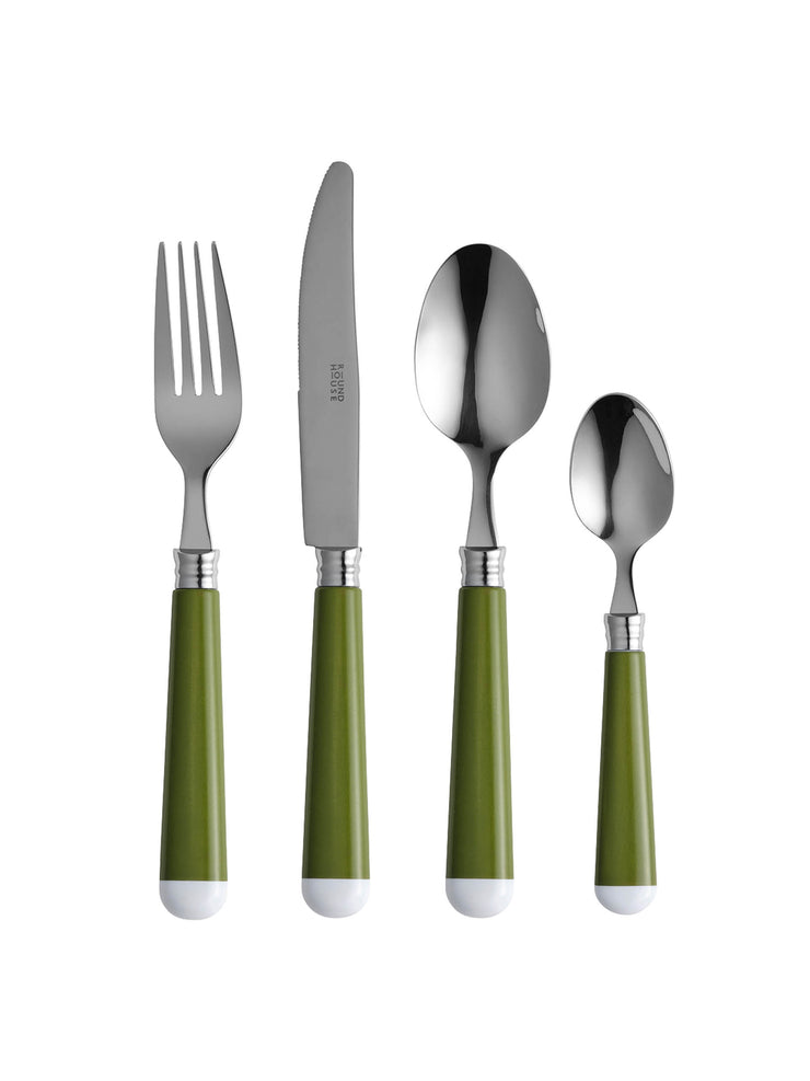 Green and white cutlery set  In the Roundhouse    - Collagerie