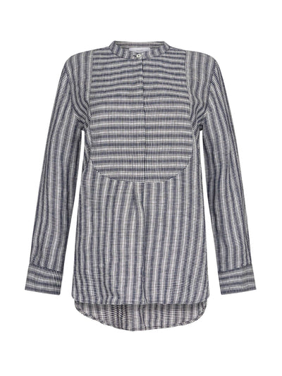 Mondo Corsini Woven stripe tuxedo shirt at Collagerie