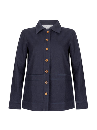 Mondo Corsini Navy Gemma drill jacket at Collagerie