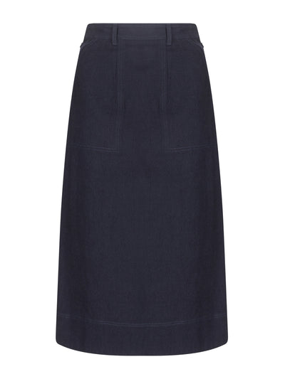 Mondo Corsini Dark navy Eveline drill skirt at Collagerie