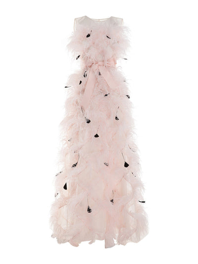 Huishan Zhang Mystique pink organza gown at Collagerie