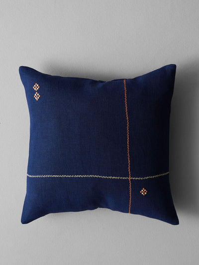 Toast Embroidered linen square cushion cover at Collagerie
