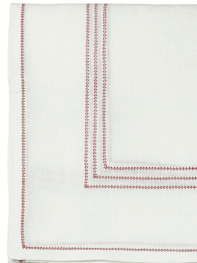 Volga Linen Tablecloth hemstitch, red at Collagerie