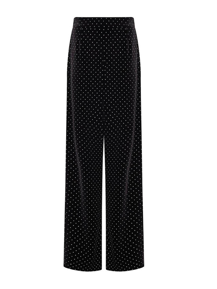 Crystal black Henley velvet trouser
