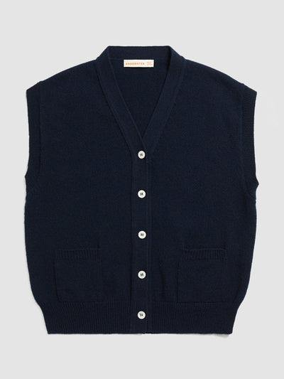 &Daughter Navy Wexford pocket waistcoat at Collagerie