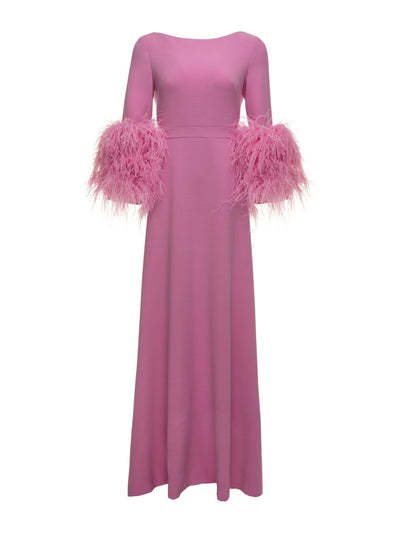 Huishan Zhang Orchid pink crepe Reign gown at Collagerie