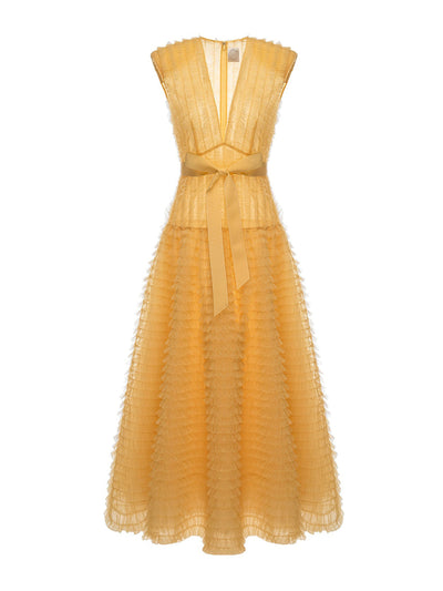 Huishan Zhang Buttercup embroidered tulle Gertrude dress at Collagerie