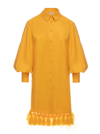 Huishan Zhang Ibiza ochre cotton dress at Collagerie