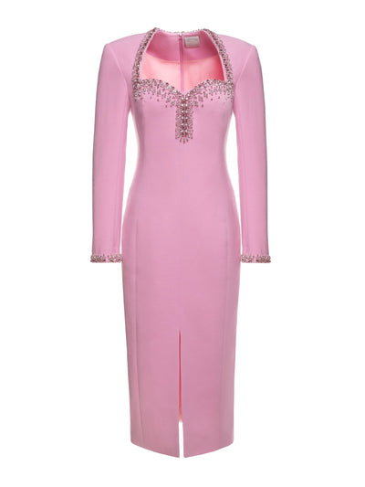 Huishan Zhang Eleanor orchid pink crepe dress at Collagerie