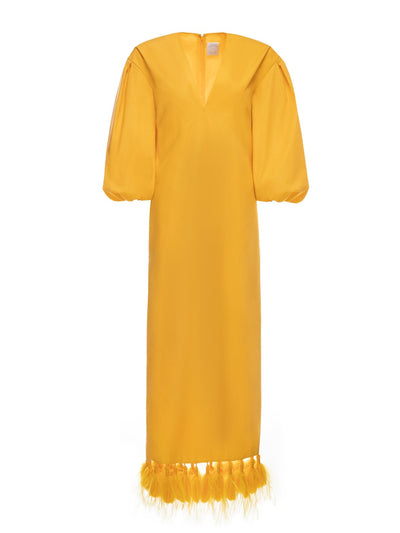 Huishan Zhang Majorca ochre cotton dress at Collagerie