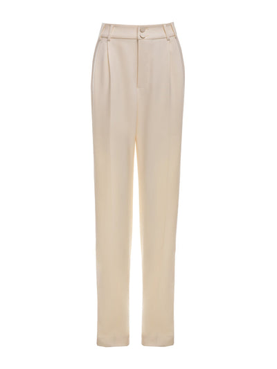 Huishan Zhang Miles antique white crepe trousers at Collagerie