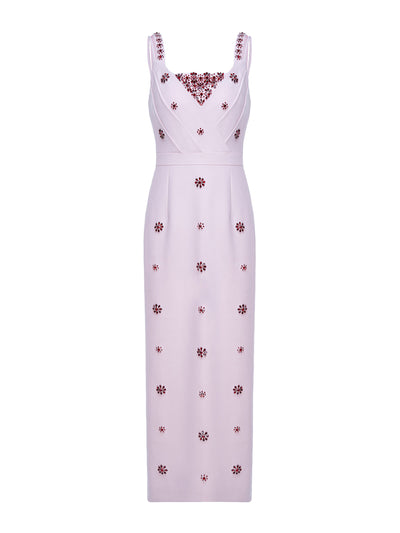 Huishan Zhang Pink embellished crepe Arlene dress at Collagerie