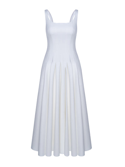 Huishan Zhang White scuba Darla dress at Collagerie