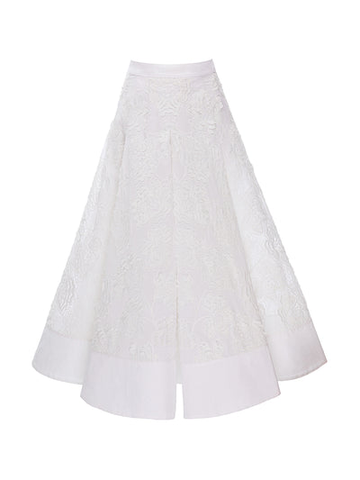 Huishan Zhang White embroidered cotton Rowena skirt at Collagerie