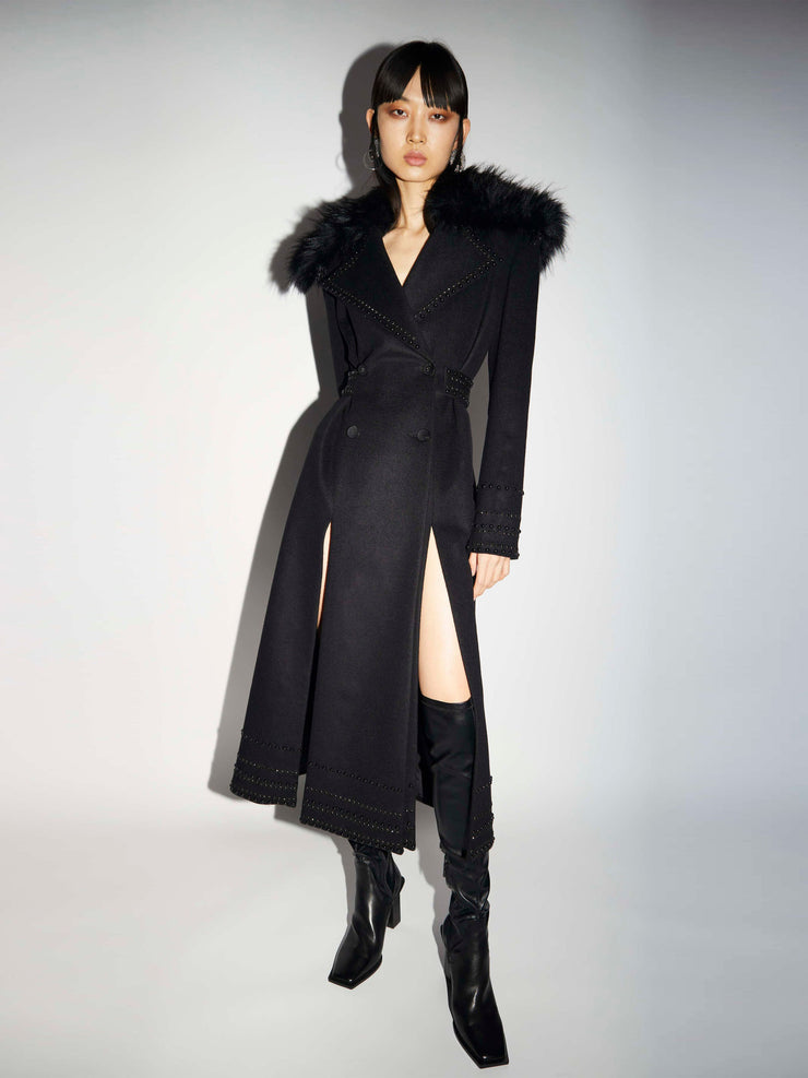 Black cashmere Adrian coat