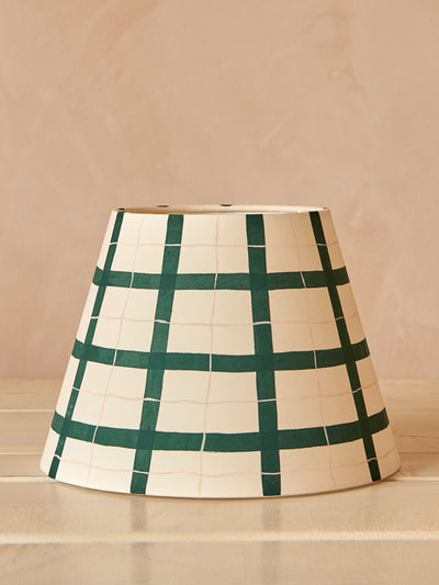 Hum London Green and pink gingham lampshade at Collagerie