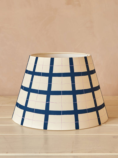 Hum London Blue and lilac gingham lampshade at Collagerie