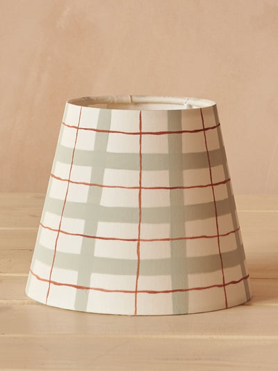 Hum London Pale blue gingham lampshade at Collagerie