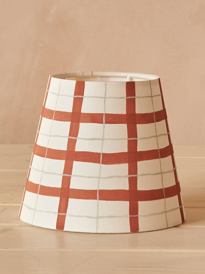 Hum London Rust gingham lampshade at Collagerie