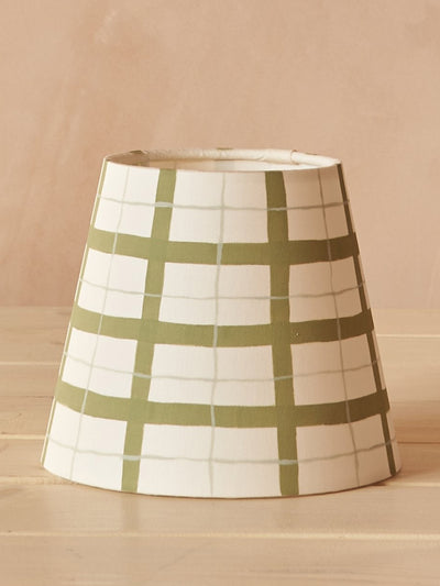 Hum London Mossy green gingham lampshade at Collagerie