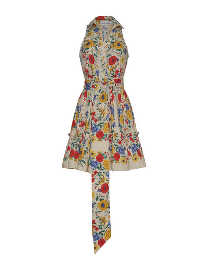 Cara Cara Flora scarf turtledove Hannah dress at Collagerie