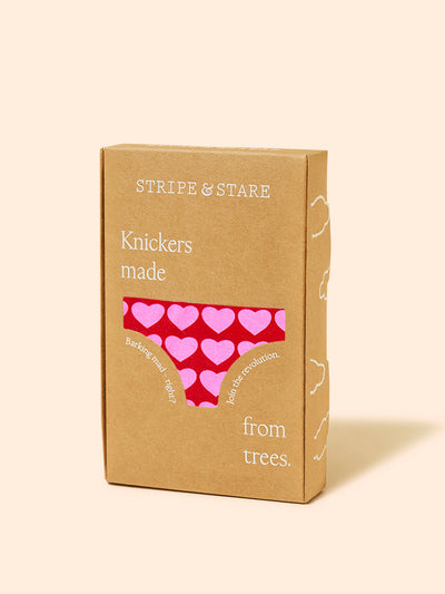 Stripe & Stare Heart & soul pink the original knicker at Collagerie