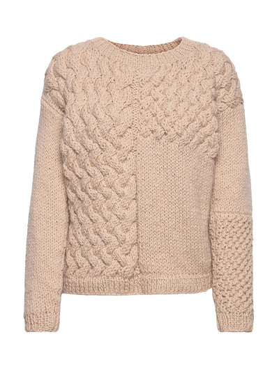 The Knotty Ones Heartbreaker beige alpaca and wool sweater at Collagerie