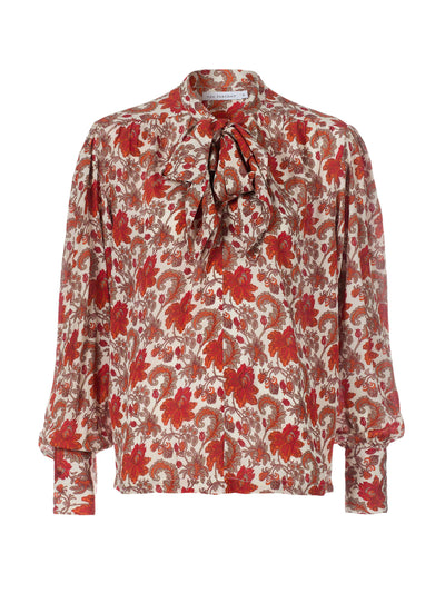 Rae Feather Paisley floral print Helen bow blouse at Collagerie