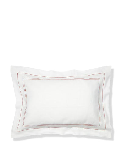 Volga Linen Red hemstitch pillowcase at Collagerie
