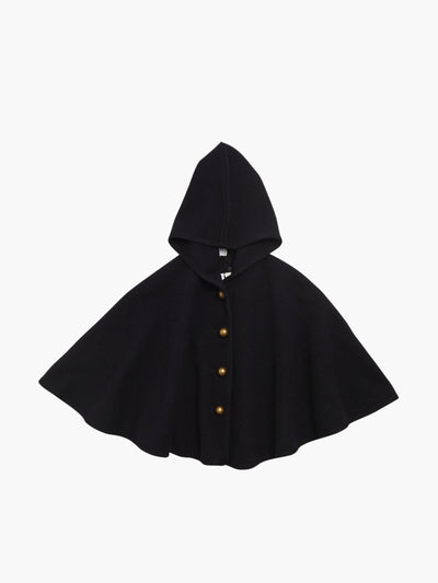 Amaia Navy hooded cape at Collagerie