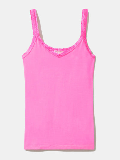 Stripe & Stare Hot pink lace cami at Collagerie