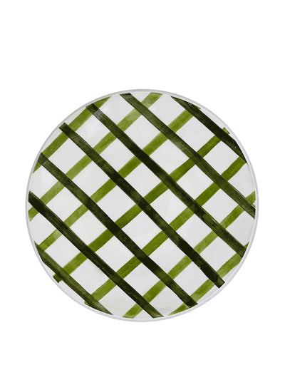 Villa Bologna Green trellis dinner plate at Collagerie