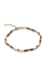 Marlow brown enamel bracelet with sapphire blue stones