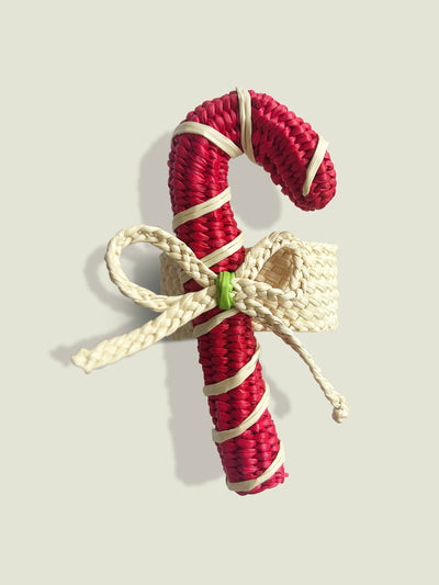 The Colombia Collective Palmito woven candy cane napkin rings (set of 4) at Collagerie