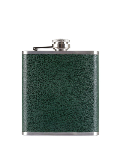 Noble Macmillan Racing leather green hip flask at Collagerie