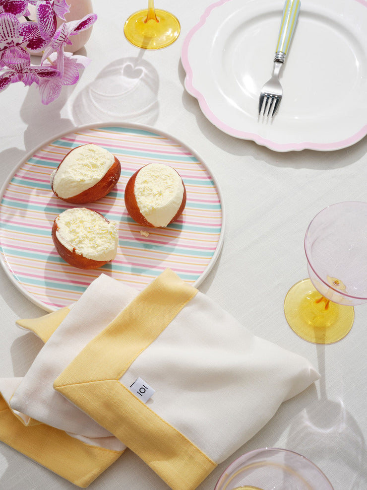 Lemon and blue stripe cutlery set  In The Roundhouse    - Collagerie