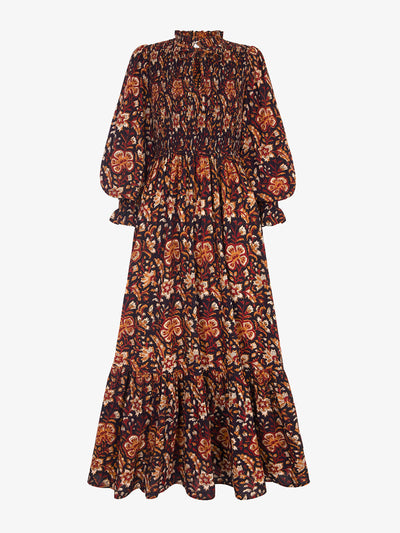 Pink City Prints Izzy dress in Tan Jaal at Collagerie