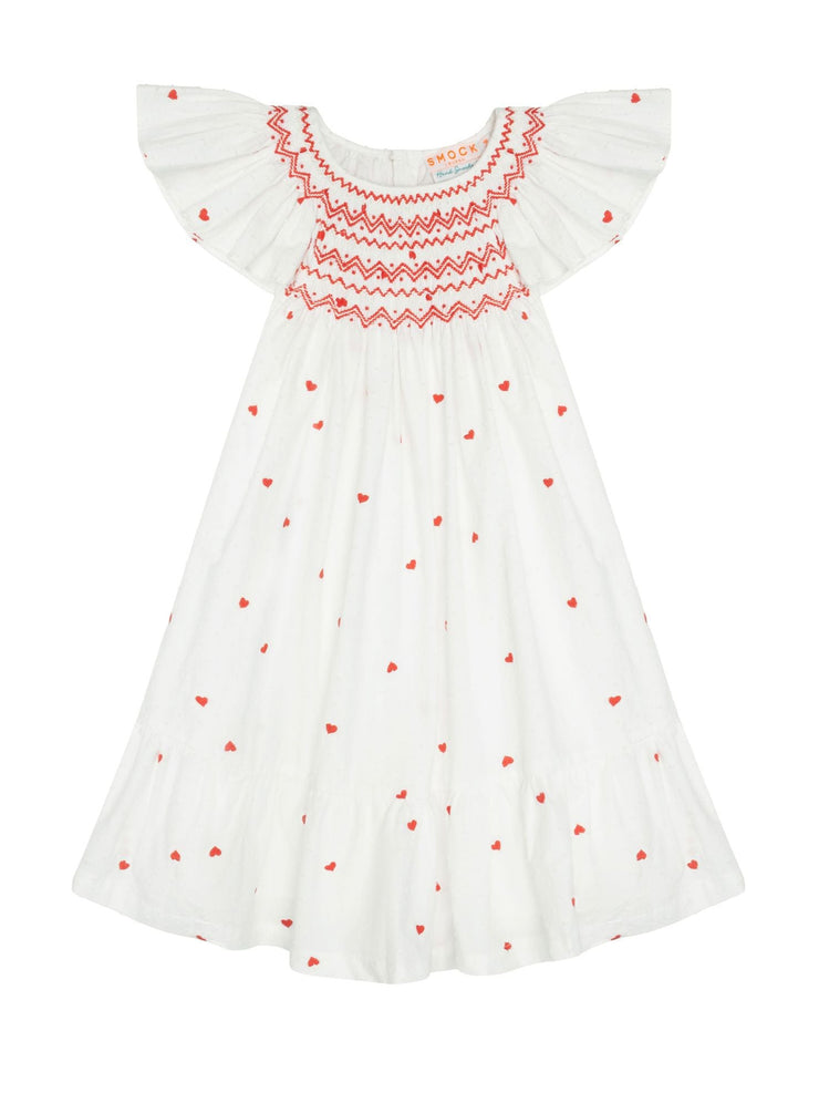 Indira dress love is in the air Plumetti with big love hand smocking