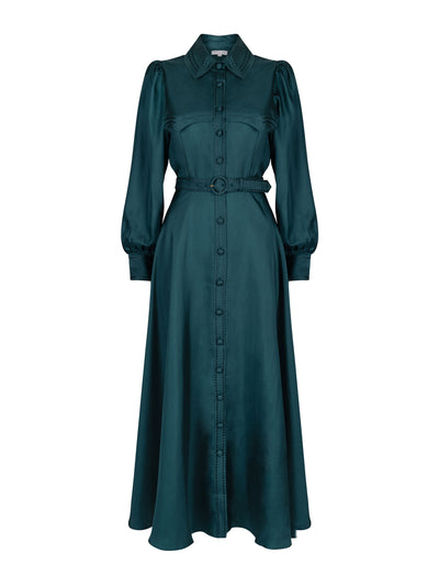 Beulah London Isadora teal shirt dress at Collagerie